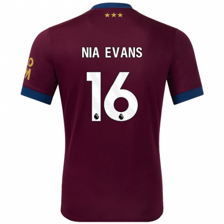 Kandiny Niño Camiseta Nia Evans #16 Marrón 2ª Equipación 2024/25 La Camisa Chile