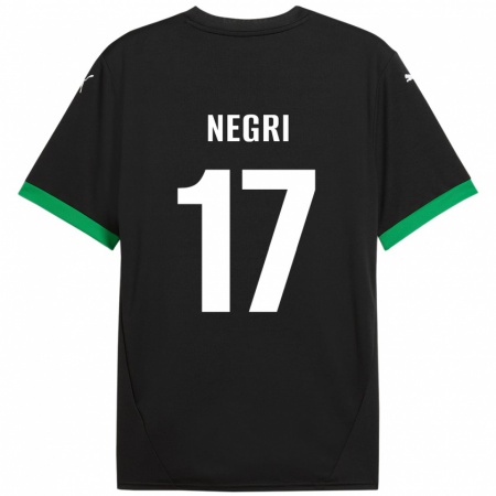 Kandiny Hombre Camiseta Gabriele Negri #17 Negro Verde Oscuro 1ª Equipación 2024/25 La Camisa Chile