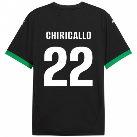 Kandiny Hombre Camiseta Giovanni Chiricallo #22 Negro Verde Oscuro 1ª Equipación 2024/25 La Camisa Chile