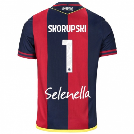 Kandiny Hombre Camiseta Lukasz Skorupski #1 Rojo Azul Real 1ª Equipación 2024/25 La Camisa Chile