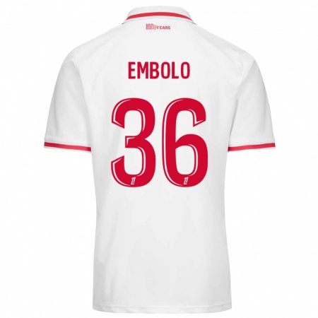 Kandiny Hombre Camiseta Breel Embolo #36 Blanco Rojo 1ª Equipación 2024/25 La Camisa Chile