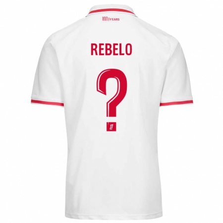 Kandiny Hombre Camiseta Tiago Rebelo #0 Blanco Rojo 1ª Equipación 2024/25 La Camisa Chile