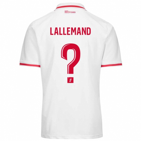 Kandiny Hombre Camiseta Nassim Lallemand #0 Blanco Rojo 1ª Equipación 2024/25 La Camisa Chile