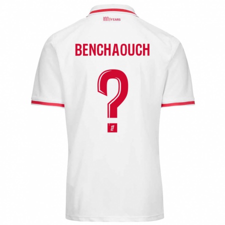 Kandiny Hombre Camiseta Yanis Benchaouch #0 Blanco Rojo 1ª Equipación 2024/25 La Camisa Chile