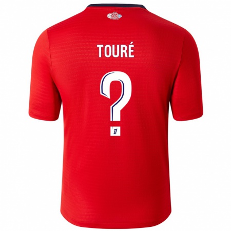 Kandiny Hombre Camiseta Ousmane Touré #0 Rojo Blanco 1ª Equipación 2024/25 La Camisa Chile