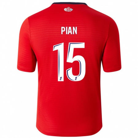 Kandiny Hombre Camiseta Julie Pian #15 Rojo Blanco 1ª Equipación 2024/25 La Camisa Chile