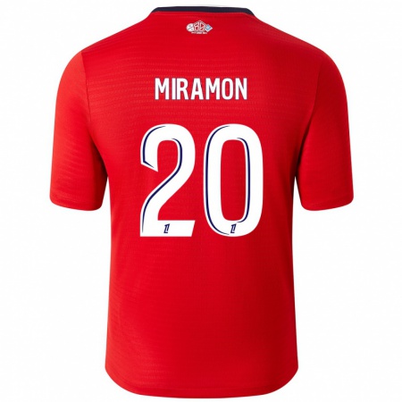 Kandiny Hombre Camiseta Ignacio Miramón #20 Rojo Blanco 1ª Equipación 2024/25 La Camisa Chile