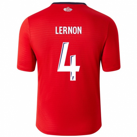 Kandiny Hombre Camiseta Jessica Lernon #4 Rojo Blanco 1ª Equipación 2024/25 La Camisa Chile