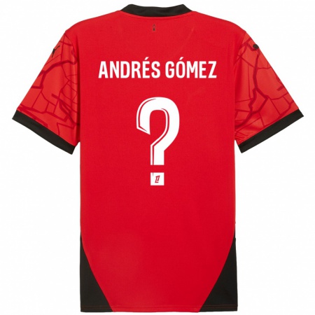 Kandiny Hombre Camiseta Carlos Andrés Gómez #0 Rojo Negro 1ª Equipación 2024/25 La Camisa Chile