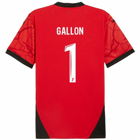 Kandiny Hombre Camiseta Gauthier Gallon #1 Rojo Negro 1ª Equipación 2024/25 La Camisa Chile