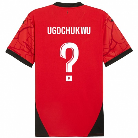 Kandiny Hombre Camiseta Chibuike Ugochukwu #0 Rojo Negro 1ª Equipación 2024/25 La Camisa Chile