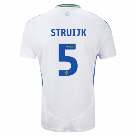 Kandiny Hombre Camiseta Pascal Struijk #5 Blanco Azul 1ª Equipación 2024/25 La Camisa Chile