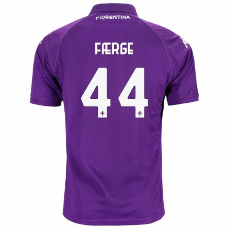 Kandiny Hombre Camiseta Emma Færge #44 Morado 1ª Equipación 2024/25 La Camisa Chile