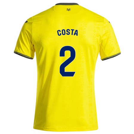 Kandiny Hombre Camiseta Logan Costa #2 Amarillo Negro 1ª Equipación 2024/25 La Camisa Chile