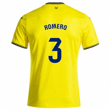 Kandiny Hombre Camiseta Cristo Romero #3 Amarillo Negro 1ª Equipación 2024/25 La Camisa Chile