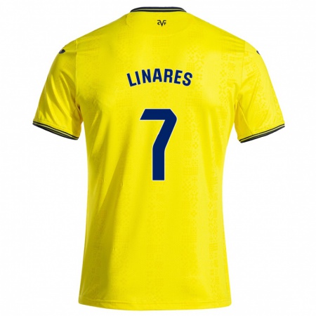 Kandiny Hombre Camiseta Mario Linares #7 Amarillo Negro 1ª Equipación 2024/25 La Camisa Chile