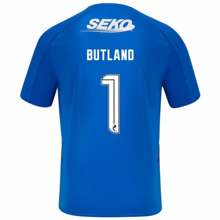 Kandiny Hombre Camiseta Jack Butland #1 Azul Oscuro 1ª Equipación 2024/25 La Camisa Chile