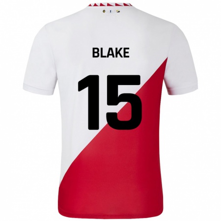 Kandiny Hombre Camiseta Adrian Blake #15 Blanco Rojo 1ª Equipación 2024/25 La Camisa Chile