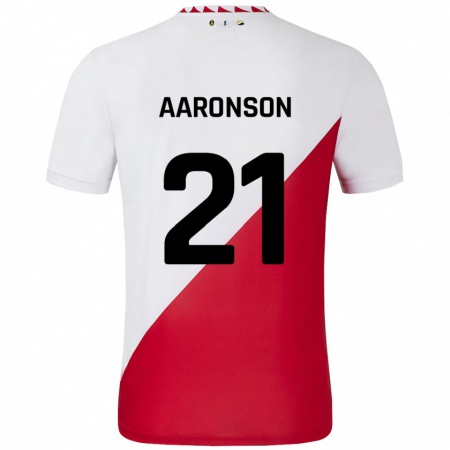 Kandiny Hombre Camiseta Paxten Aaronson #21 Blanco Rojo 1ª Equipación 2024/25 La Camisa Chile