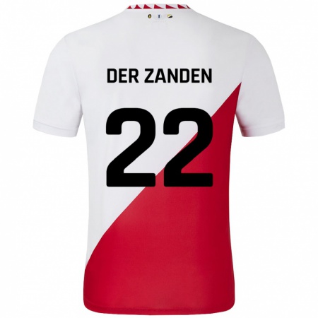 Kandiny Hombre Camiseta Iise Van Der Zanden #22 Blanco Rojo 1ª Equipación 2024/25 La Camisa Chile