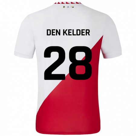 Kandiny Hombre Camiseta Gera Op Den Kelder #28 Blanco Rojo 1ª Equipación 2024/25 La Camisa Chile