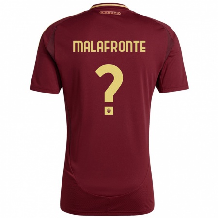 Kandiny Hombre Camiseta Matteo Malafronte #0 Rojo Marrón Dorado 1ª Equipación 2024/25 La Camisa Chile