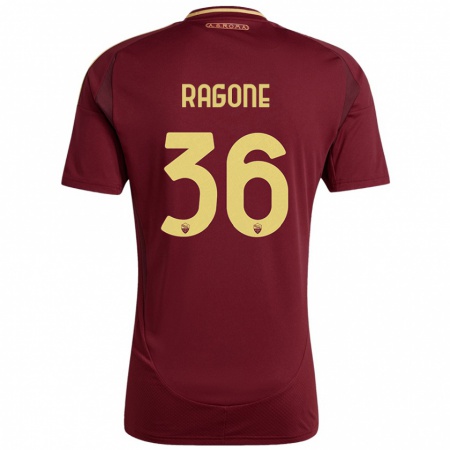 Kandiny Hombre Camiseta Diego Ragone #36 Rojo Marrón Dorado 1ª Equipación 2024/25 La Camisa Chile