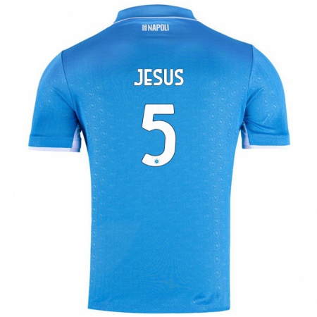 Kandiny Hombre Camiseta Juan Jesus #5 Azul Cielo 1ª Equipación 2024/25 La Camisa Chile