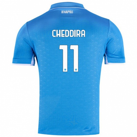 Kandiny Hombre Camiseta Walid Cheddira #11 Azul Cielo 1ª Equipación 2024/25 La Camisa Chile