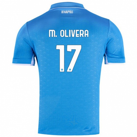 Kandiny Hombre Camiseta Mathías Olivera #17 Azul Cielo 1ª Equipación 2024/25 La Camisa Chile