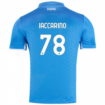 Kandiny Hombre Camiseta Gennaro Iaccarino #78 Azul Cielo 1ª Equipación 2024/25 La Camisa Chile