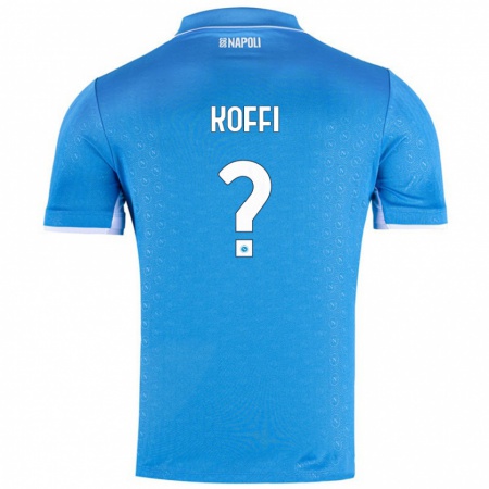 Kandiny Hombre Camiseta Cedrick Koffi #0 Azul Cielo 1ª Equipación 2024/25 La Camisa Chile