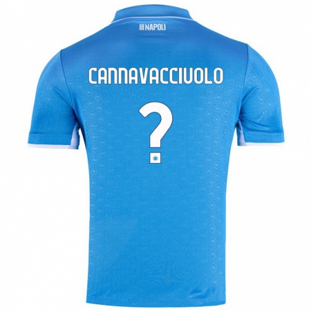 Kandiny Hombre Camiseta Luigi Pio Cannavacciuolo #0 Azul Cielo 1ª Equipación 2024/25 La Camisa Chile