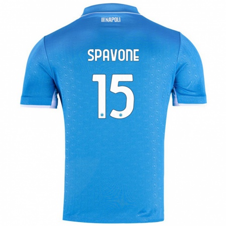 Kandiny Hombre Camiseta Alessandro Spavone #15 Azul Cielo 1ª Equipación 2024/25 La Camisa Chile