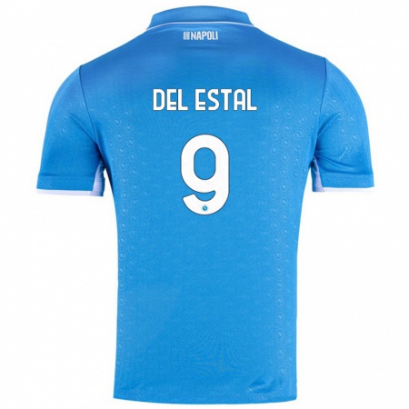 Kandiny Hombre Camiseta Eli Del Estal #9 Azul Cielo 1ª Equipación 2024/25 La Camisa Chile