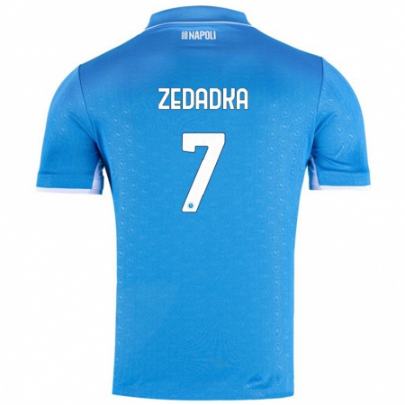 Kandiny Hombre Camiseta Karim Zedadka #7 Azul Cielo 1ª Equipación 2024/25 La Camisa Chile