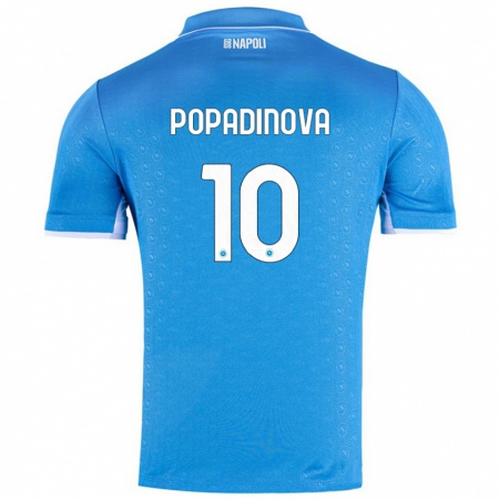 Kandiny Hombre Camiseta Evdokiya Popadinova #10 Azul Cielo 1ª Equipación 2024/25 La Camisa Chile