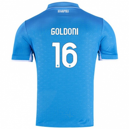 Kandiny Hombre Camiseta Eleonora Goldoni #16 Azul Cielo 1ª Equipación 2024/25 La Camisa Chile