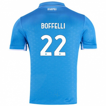 Kandiny Hombre Camiseta Valerio Boffelli #22 Azul Cielo 1ª Equipación 2024/25 La Camisa Chile