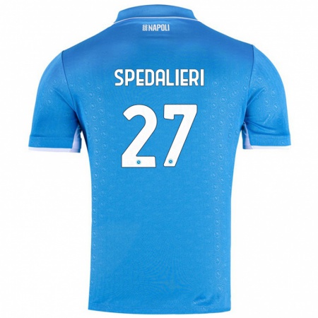 Kandiny Hombre Camiseta Johnatan Andrea Spedalieri #27 Azul Cielo 1ª Equipación 2024/25 La Camisa Chile