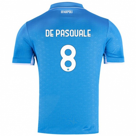 Kandiny Hombre Camiseta Dylan De Pasquale #8 Azul Cielo 1ª Equipación 2024/25 La Camisa Chile