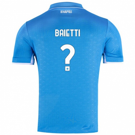 Kandiny Hombre Camiseta Francesco Baietti #0 Azul Cielo 1ª Equipación 2024/25 La Camisa Chile