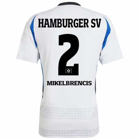 Kandiny Hombre Camiseta William Mikelbrencis #2 Blanco Azul 1ª Equipación 2024/25 La Camisa Chile