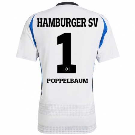 Kandiny Hombre Camiseta Colin Poppelbaum #1 Blanco Azul 1ª Equipación 2024/25 La Camisa Chile