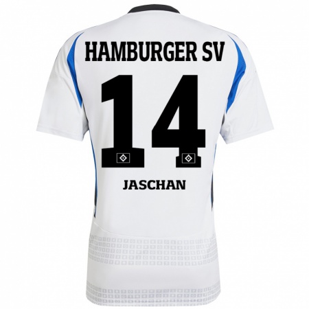 Kandiny Hombre Camiseta Endrik Jaschan #14 Blanco Azul 1ª Equipación 2024/25 La Camisa Chile