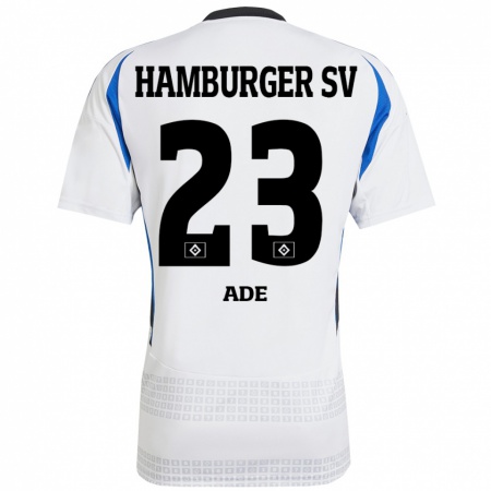 Kandiny Hombre Camiseta Jeremy Ade #23 Blanco Azul 1ª Equipación 2024/25 La Camisa Chile