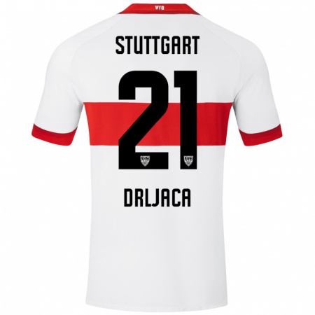 Kandiny Hombre Camiseta Stefan Drljaca #21 Blanco Rojo 1ª Equipación 2024/25 La Camisa Chile