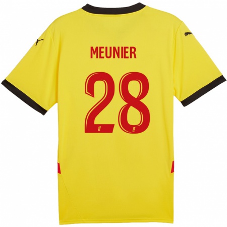 Kandiny Hombre Camiseta Jennifer Meunier #28 Amarillo Rojo 1ª Equipación 2024/25 La Camisa Chile