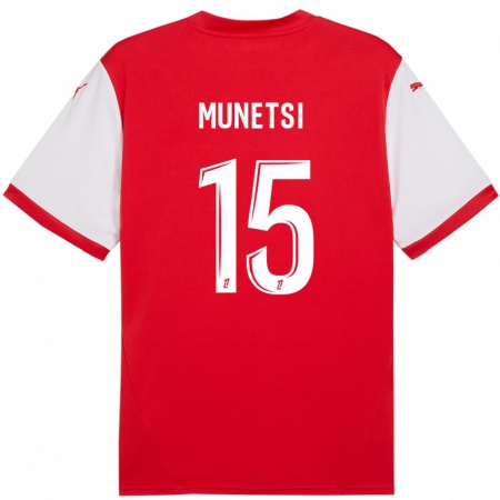 Kandiny Hombre Camiseta Marshall Munetsi #15 Rojo Blanco 1ª Equipación 2024/25 La Camisa Chile