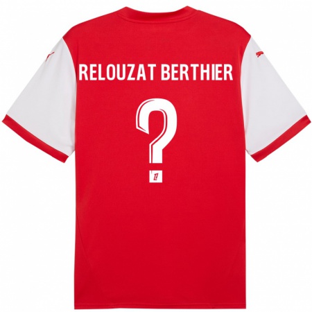 Kandiny Hombre Camiseta Maxime Relouzat Berthier #0 Rojo Blanco 1ª Equipación 2024/25 La Camisa Chile